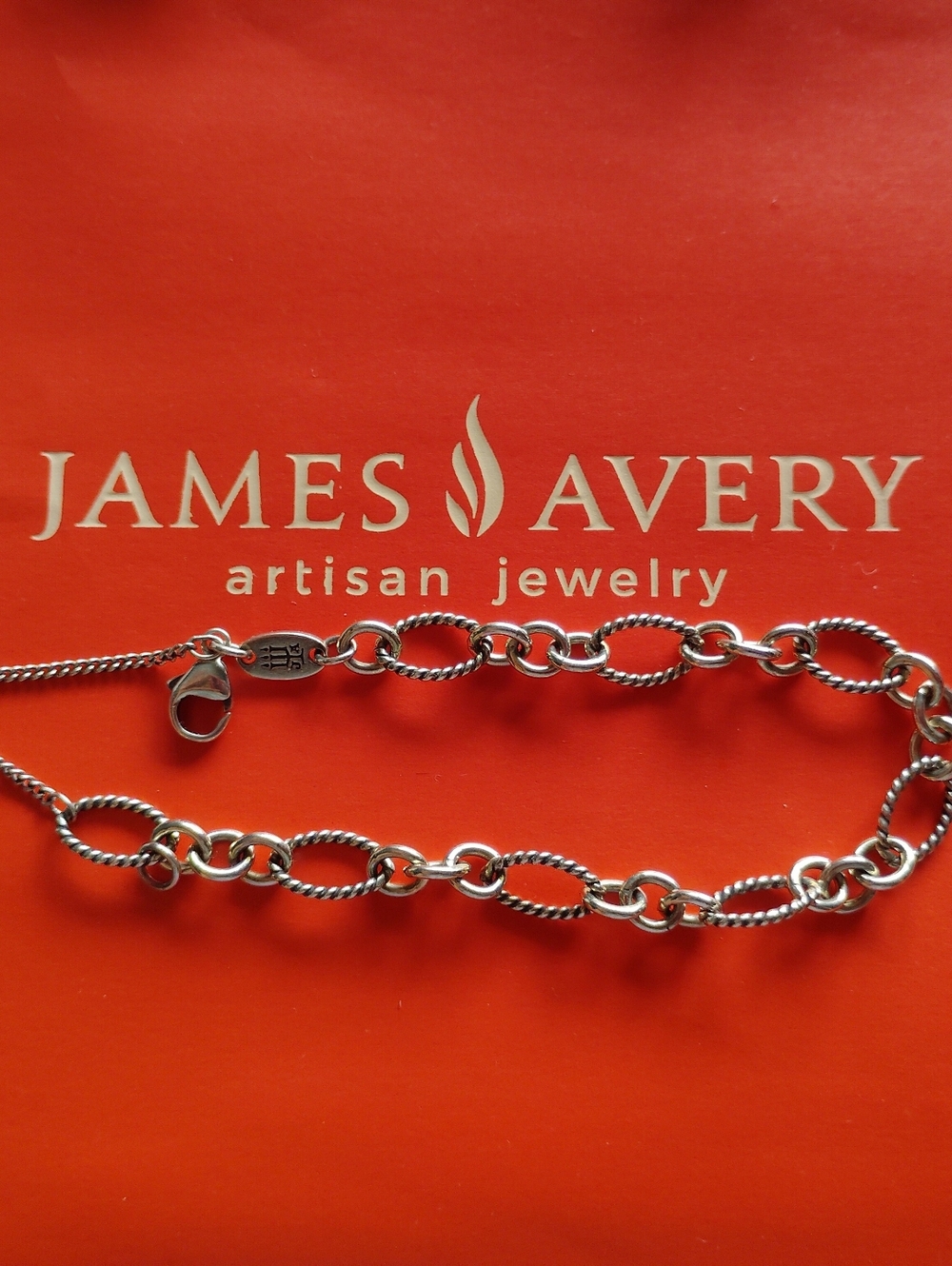 🆕 James Avery Silver Twisted Oval Link Bracelet
